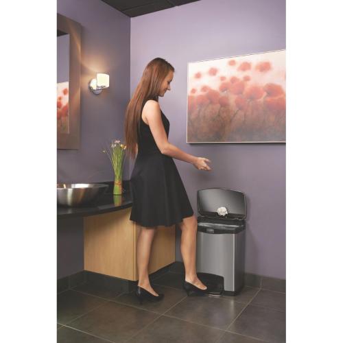 Rubbermaid Slim Jim Step on Front Step Stainless Steel - 30Ltr