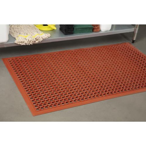 Jantex Rubber Grease-resistant Anti-Fatigue Mat Red - 900x1500mm 35 1/2x 59"