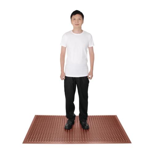 Jantex Rubber Grease-resistant Anti-Fatigue Mat Red - 900x1500mm 35 1/2x 59"
