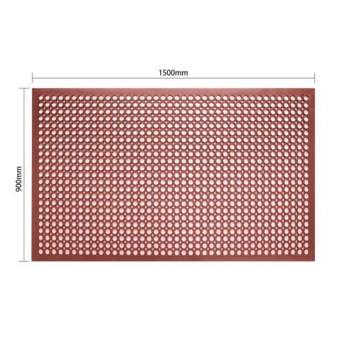 Jantex Rubber Grease-resistant Anti-Fatigue Mat Red - 900x1500mm 35 1/2x 59"