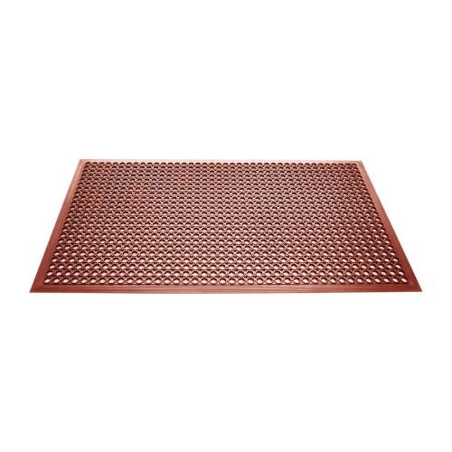 Jantex Rubber Grease-resistant Anti-Fatigue Mat Red - 900x1500mm 35 1/2x 59"