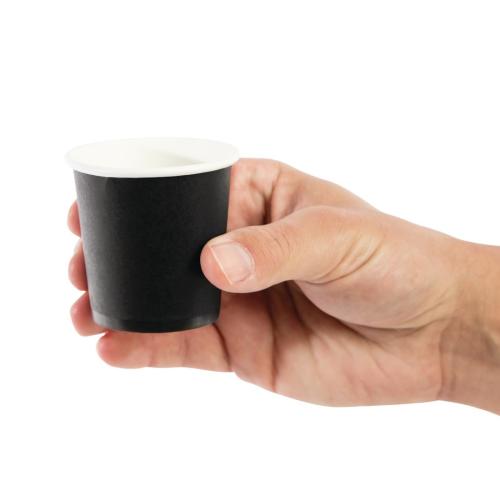 Fiesta Recyclable Hot Cup Single Wall Black 4oz (Sleeve 50)  FSC Mix