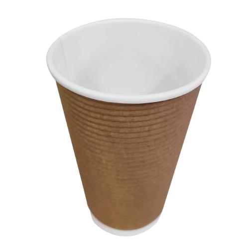 Fiesta Recyclable Hot Cup Ripple Wall Kraft 16oz (Sleeve 25)