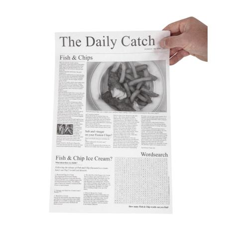 Greaseproof Paper Squares Newspaper Print - 270x420mm (500 sheets)