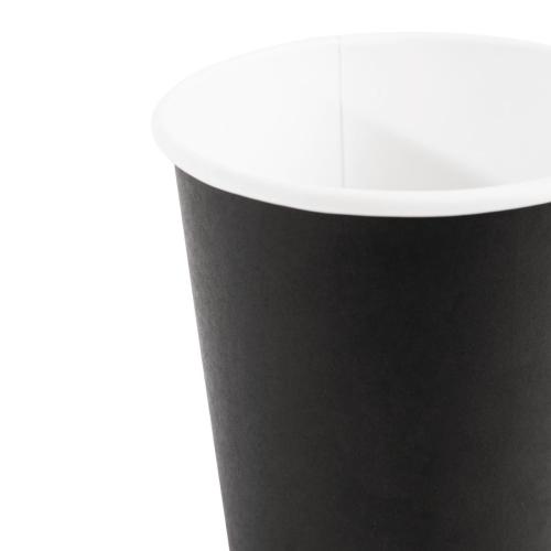 Fiesta Recyclable Hot Cup Single Wall Black 8oz (Box 1000)  FSC Mix