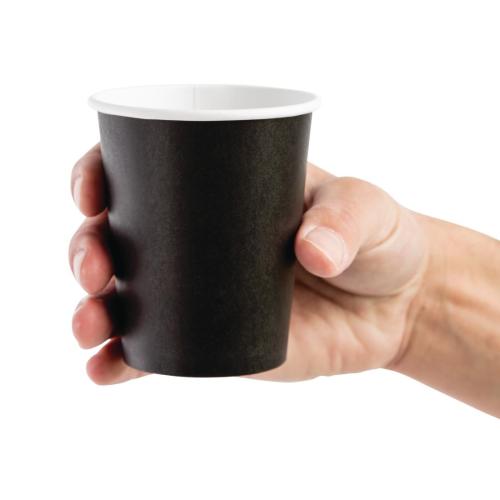 Fiesta Recyclable Hot Cup Single Wall Black 8oz (Box 1000)  FSC Mix