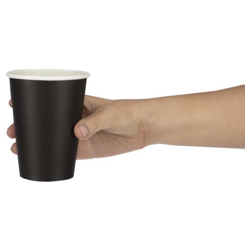 Fiesta Recyclable Hot Cup Single Wall Black 12oz (Box 1000)  FSC Mix