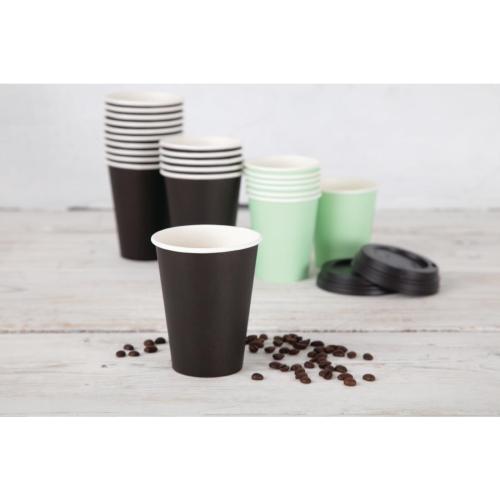 Fiesta Recyclable Hot Cup Single Wall Black 12oz (Box 1000)  FSC Mix