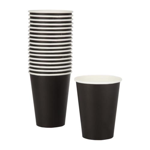 Fiesta Recyclable Hot Cup Single Wall Black 12oz (Sleeve 50)