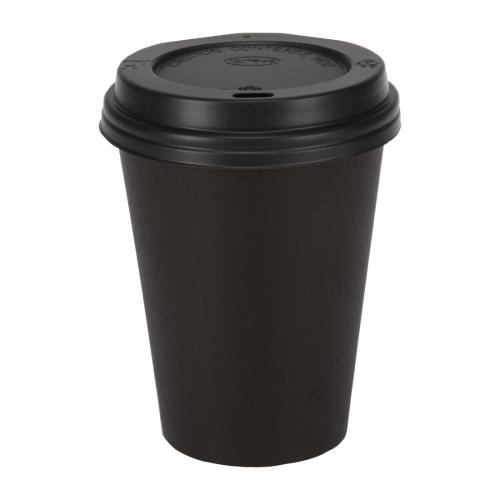 Fiesta Recyclable Hot Cup Single Wall Black 12oz (Sleeve 50)