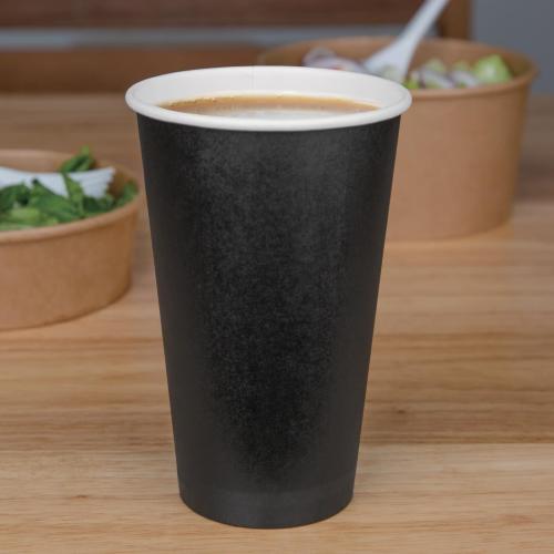 Fiesta Recyclable Hot Cup Single Wall Black 16oz (Box 1000)  FSC Mix