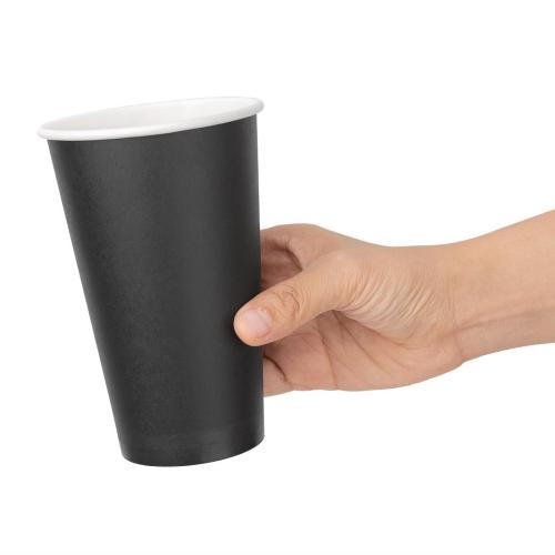 Fiesta Recyclable Hot Cup Single Wall Black 16oz (Sleeve 50)  FSC Mix