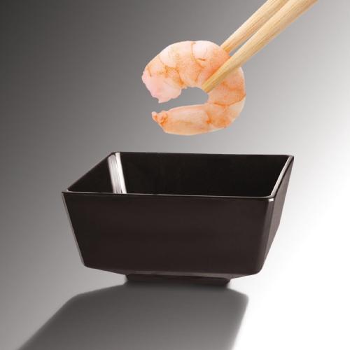 Float Square Bowl Melamine Black - 55x55mm