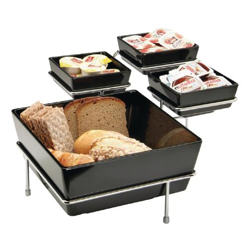 Float Square Bowl Melamine Black - 190x190mm