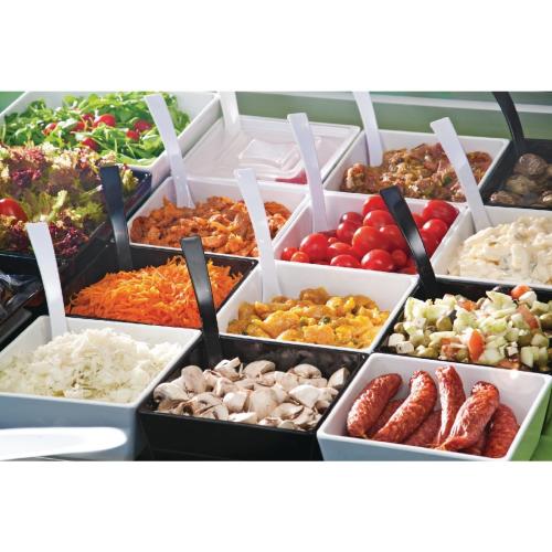 Float Square Bowl Melamine Black - 250x250mm