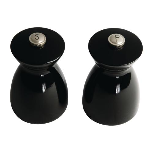 Olympia Dark Wood Salt & Pepper Mill Set Black