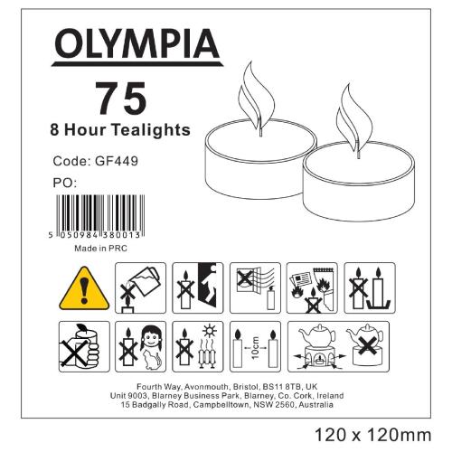 Olympia 8 hour Tealight (Bag 75)
