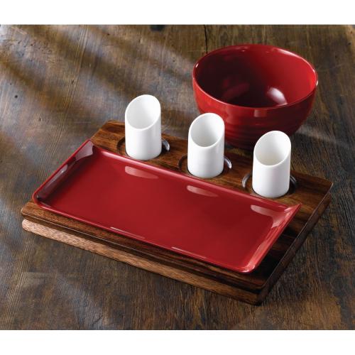 Alchemy Buffet Red Melamine Rectangular Tray - 170x100mm (Box 6) (Direct)