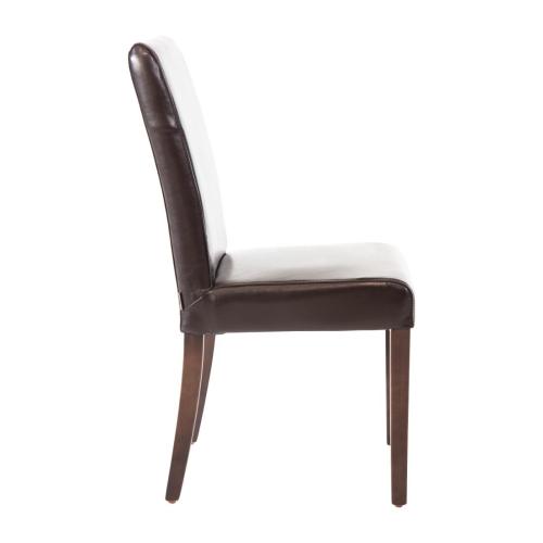 Bolero Faux Leather Dining Chair Dark Brown (Box 2)