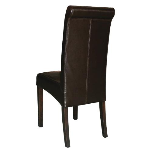 Bolero Curved Back Leather Chair Dark Brown (Pack 2)