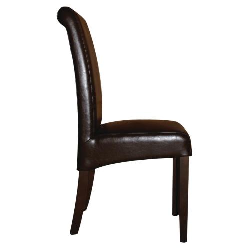 Bolero Curved Back Leather Chair Dark Brown (Pack 2)