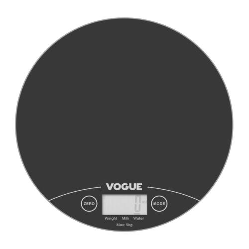 Vogue Digital Black Round Scale (Not Gov Stamped) 5Kg /11lbs Grad. 1g/0.1oz