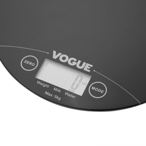 Vogue Digital Black Round Scale (Not Gov Stamped) 5Kg /11lbs Grad. 1g/0.1oz