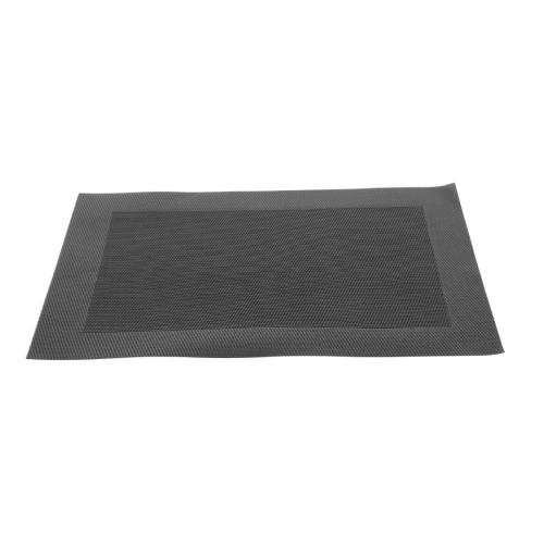 Woven Table Mat PVC Black - 300x400mm (Pack 4)
