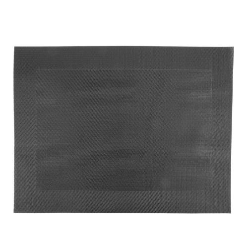 Woven Table Mat PVC Black - 300x400mm (Pack 4)