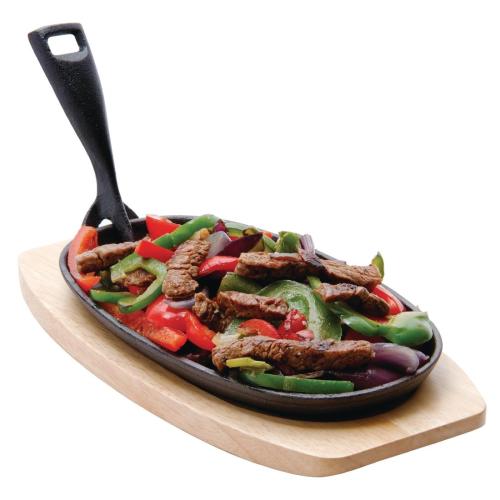 Olympia Hevea Board for Cast Iron Sizzle Platter for GG133  FSC 100%