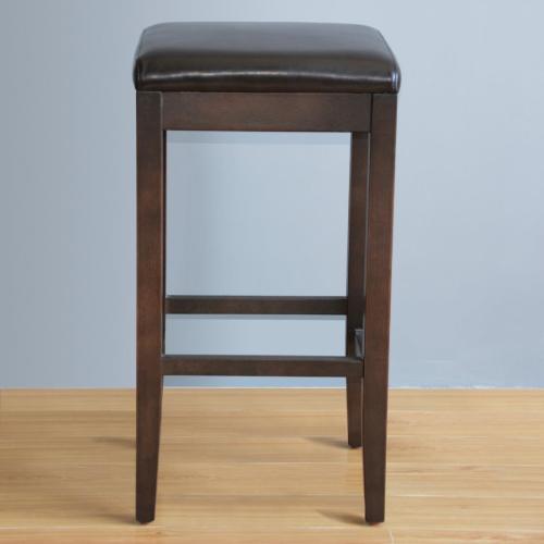 Bolero Faux Leather High Bar Stool Dark Brown (Pack 2)