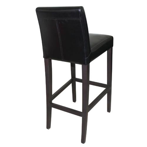 Bolero Faux Leather High Bar Stool with Full Back Black