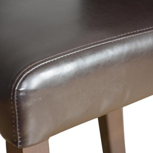 Bolero Faux Leather High Bar Stool with Full Back Dark Brown