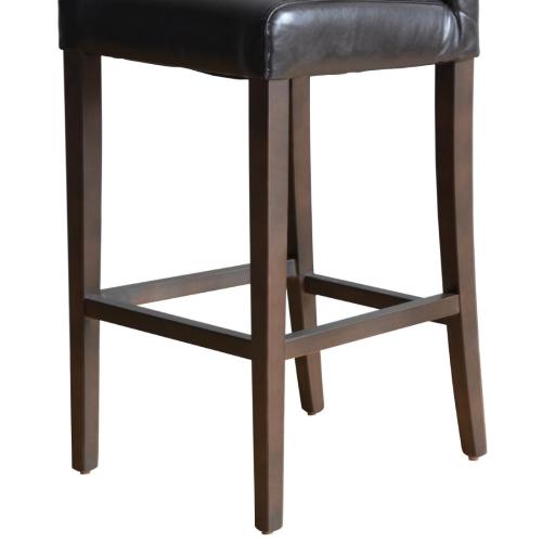 Bolero Faux Leather High Bar Stool with Full Back Dark Brown