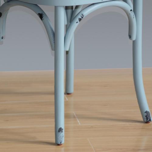 Bolero Wooden Dining Chair with Cross Backrest Antique Blue Wash (Box 2)