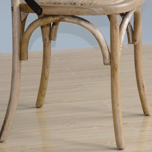 Bolero Wooden Dining Chair with Metal Cross Backrest Natural Finish (Box 2)