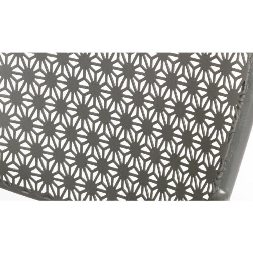 Bolero Grey Steel Patterned Bistro Arm Chair (Pack 4)