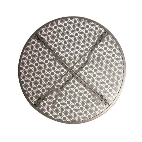 Bolero Grey Steel Patterned Bistro Table Round - 600mm