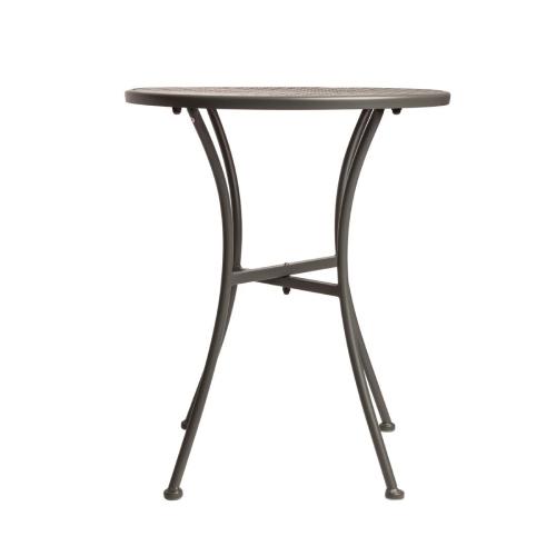 Bolero Grey Steel Patterned Bistro Table Round - 600mm