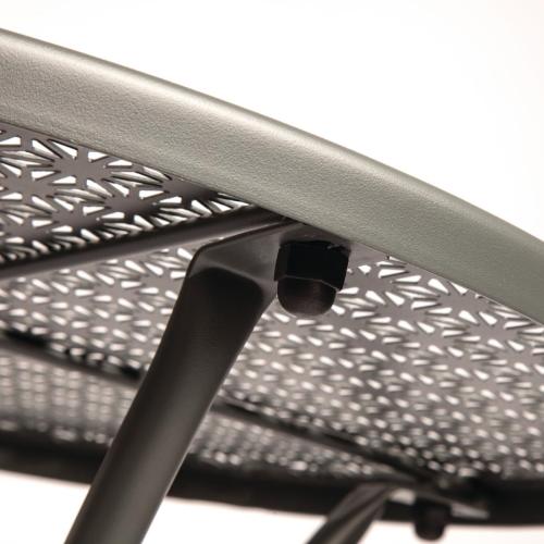 Bolero Grey Steel Patterned Bistro Table Round - 600mm