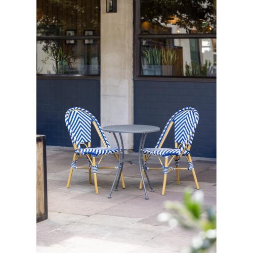 Bolero Grey Steel Patterned Bistro Table Round - 600mm