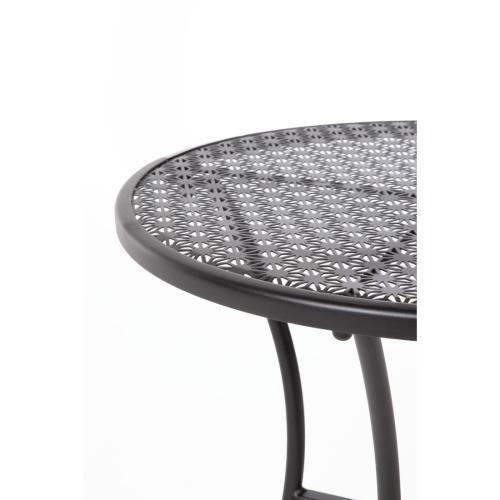 Bolero Black Steel Patterned Bistro Table Round - 600mm