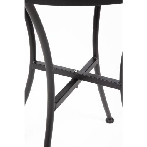 Bolero Black Steel Patterned Bistro Table Round - 600mm