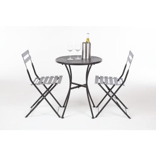 Bolero Black Steel Patterned Bistro Table Round - 600mm