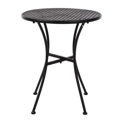 Bolero Black Steel Patterned Bistro Table Round - 600mm