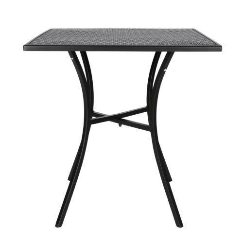 Bolero Black Steel Patterned Bistro Table Square - 700mm