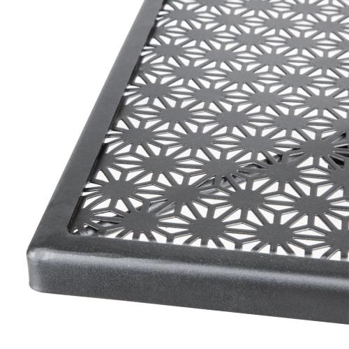 Bolero Black Steel Patterned Bistro Table Square - 700mm