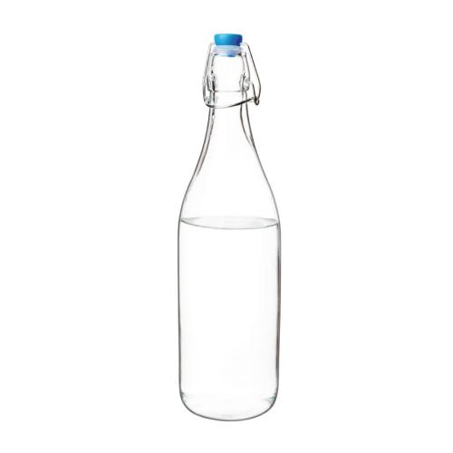 Olympia Glass Water Bottle with Stopper - 1Ltr 33 4/5fl oz (Box 6)