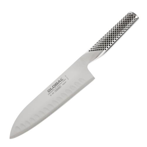 Global G-80 Santoku Fluted Knife - 18cm 7"
