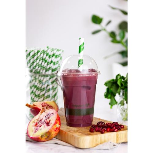 Vegware 96series Domed Cold Cup Lid w/Straw Hole for 9/12/16oz Cold Cup(Box1000)